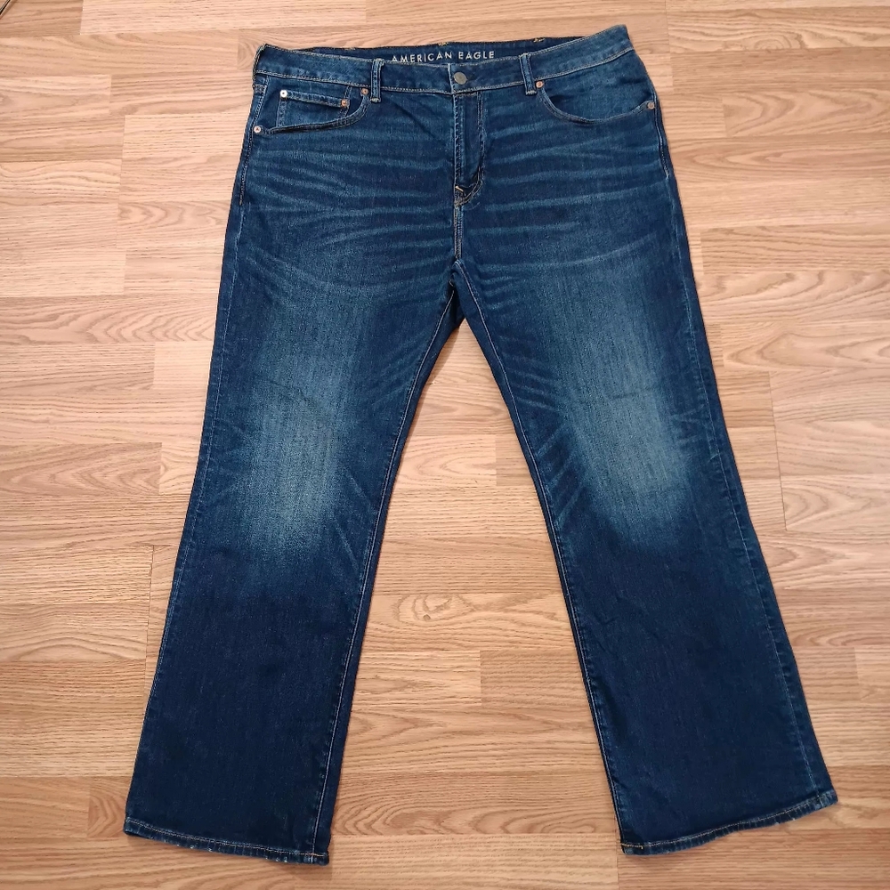 American Eagle Next Level Flex Men's Size 40x32 Classic Bootcut Dark Blue Denim